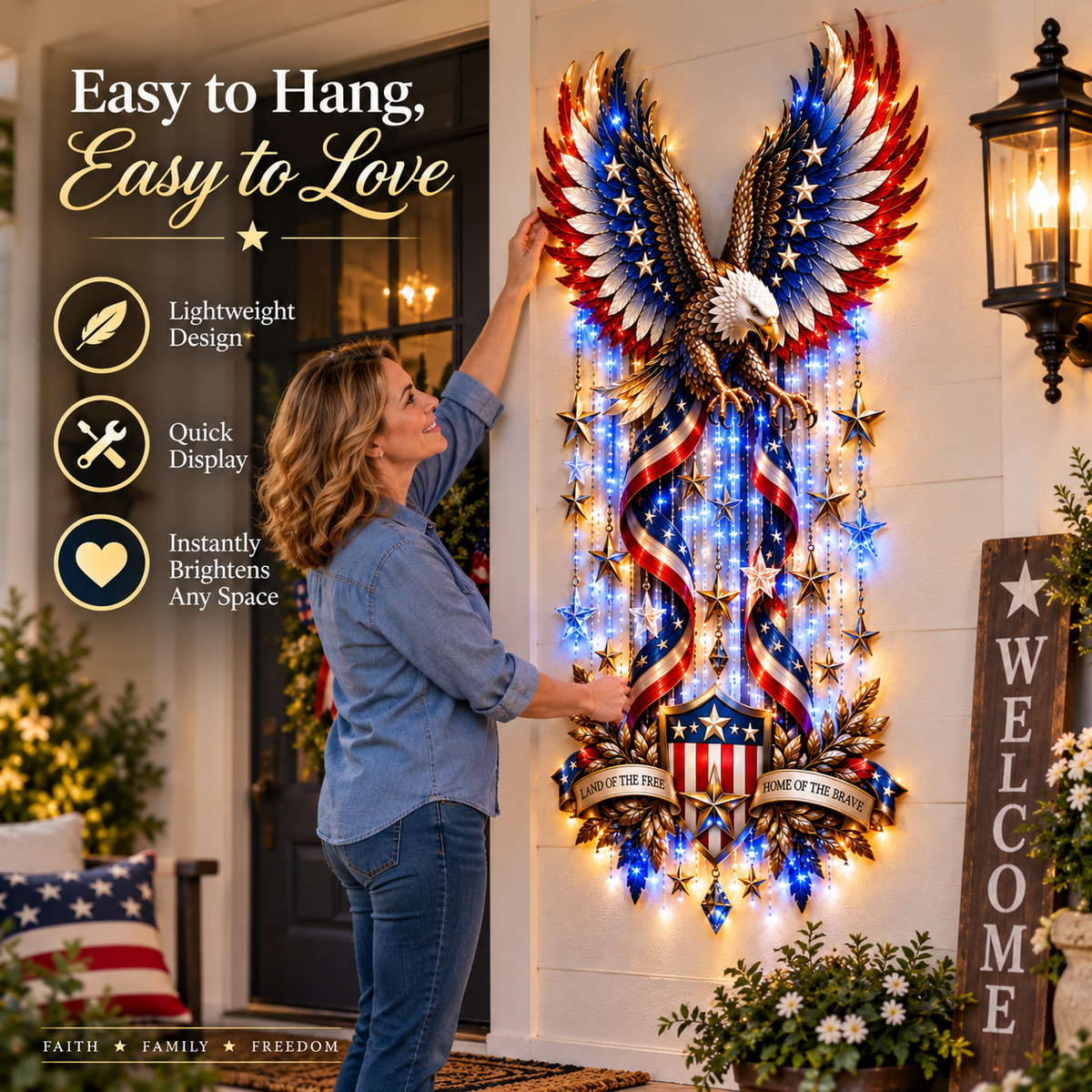 🦅American Glory Cascade - Let Freedom Light Your Home🏠
