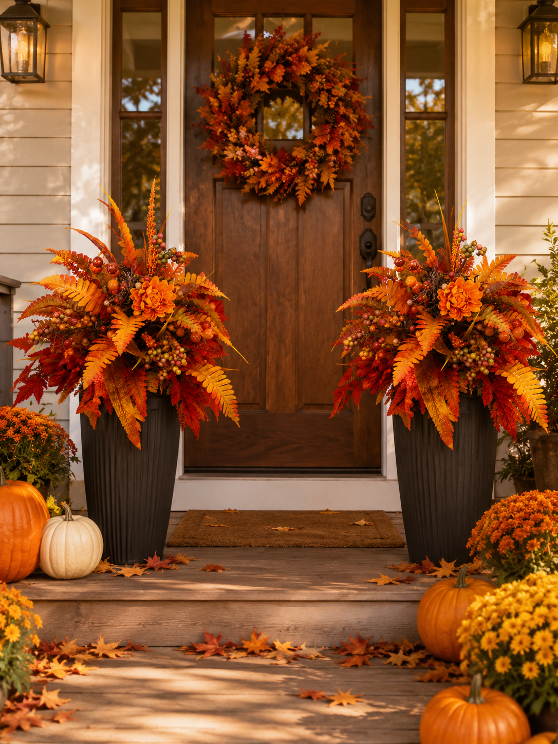 🍂 Instant Fall Porch Floral Stake Arrangement
