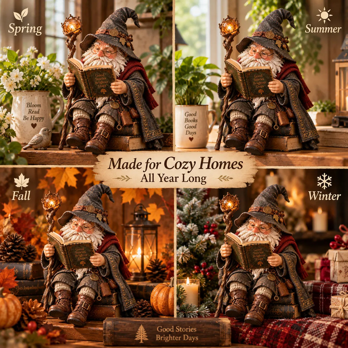 🧙‍♂️ The Wandering Scholar Gnome – Enchanted Reading Wizard Figurine