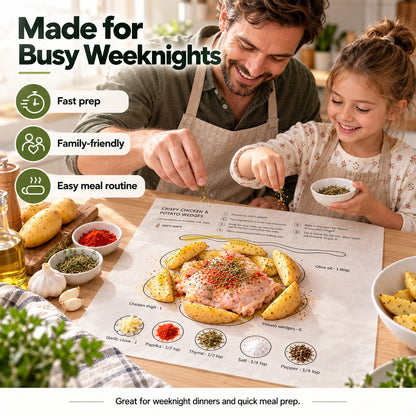 One-Pan Recipe Parchment Set | Pre-Printed Portion Guide Cooking Paper