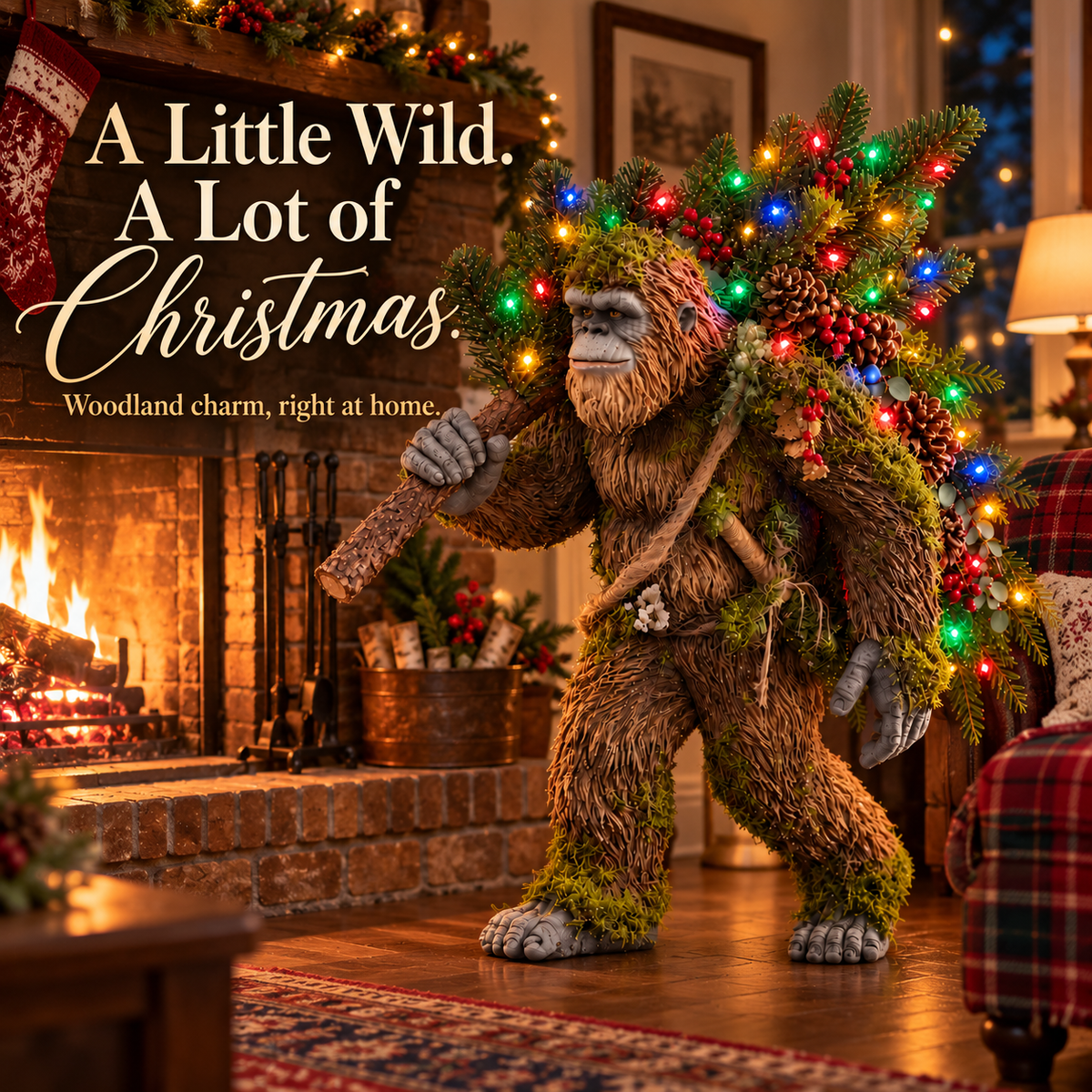 🎄 Woodland Sasquatch – Lighted Christmas Porch Decor