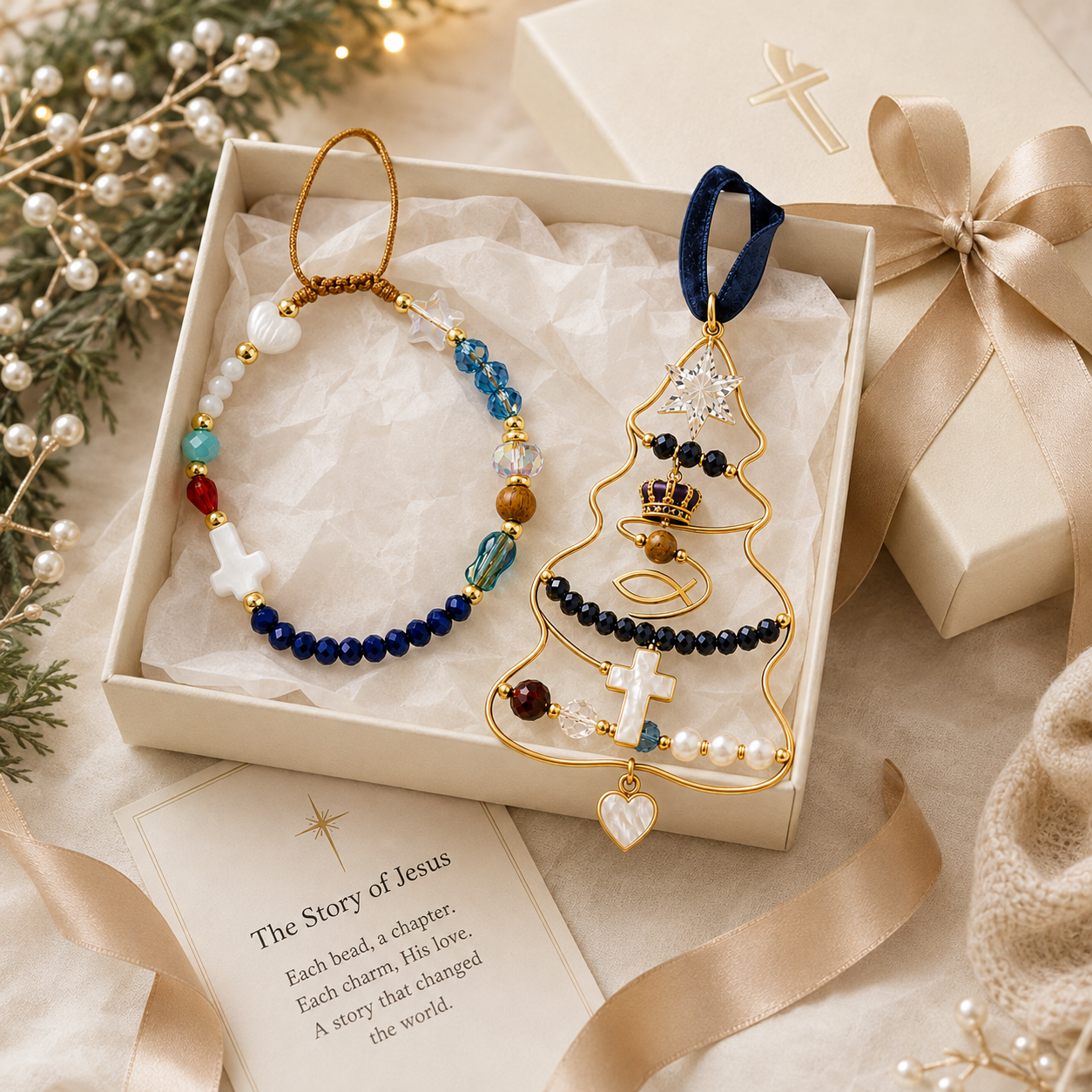 ✝️🎄The Story of Jesus Christmas Keepsake: Every Bead Tells His Story