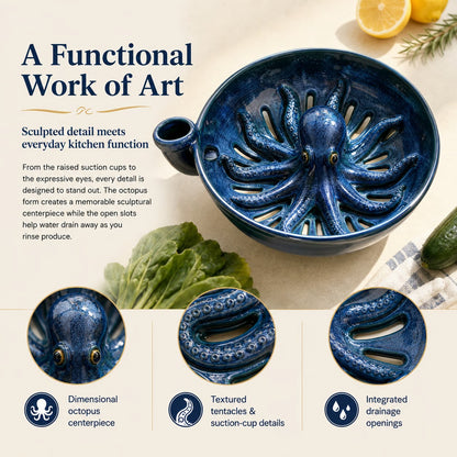 🔥Last Day 49% OFF-Bold Indigo Octopus Berry Colander