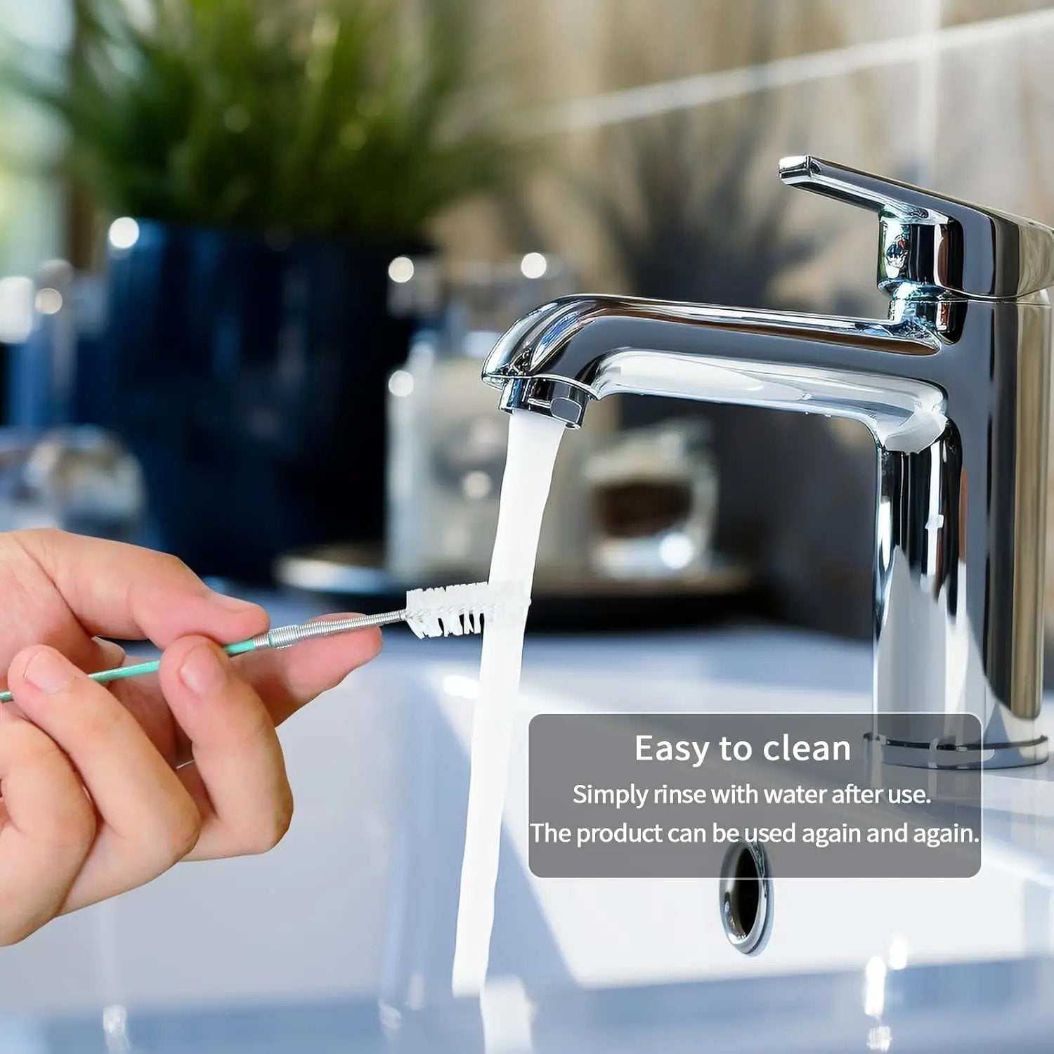 Nylon brush tip and flexible drain cleaning wire