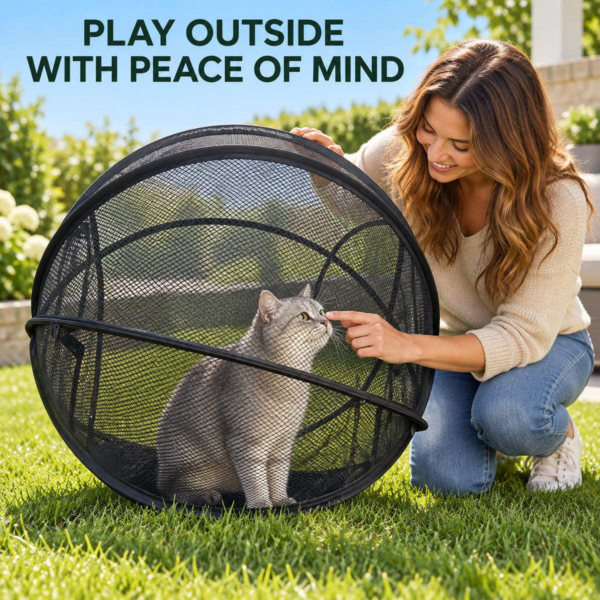 🐱🌿 FreshAir Cat Haven™ | Outdoor Explorer Mesh Playpen