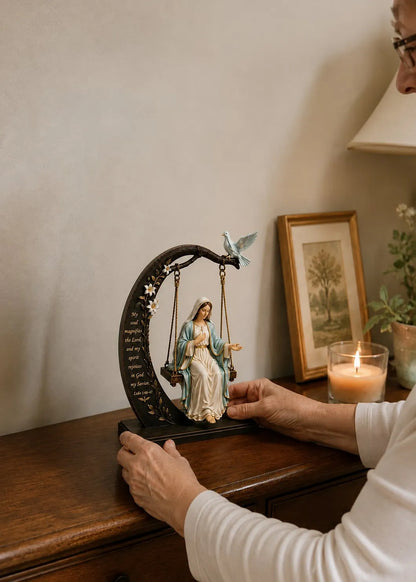 Faith-Inspired Swing Sculpture ✝️🕊️ – Christian Religious Figure Home Decor & Meaningful Gift 🎁