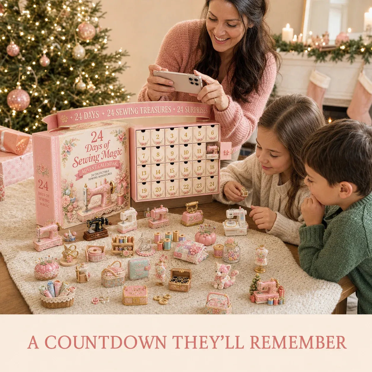 ⏳ Last Day 49% OFF – 🧵24 Days Of Sewing Magic Advent Calendar | 24 Sewing-Inspired Miniatures for Craft Lovers, Quilters & Handmade Enthusiasts 🎁