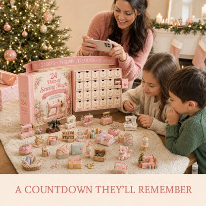 ⏳ Last Day 49% OFF – 🧵24 Days Of Sewing Magic Advent Calendar | 24 Sewing-Inspired Miniatures for Craft Lovers, Quilters & Handmade Enthusiasts 🎁