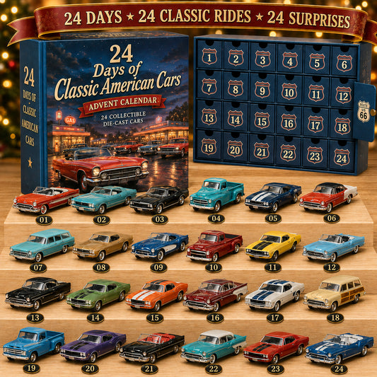 24 Days of Classic American Cars Advent Calendar – 24 Vintage Ride Collectibles for Car Lovers
