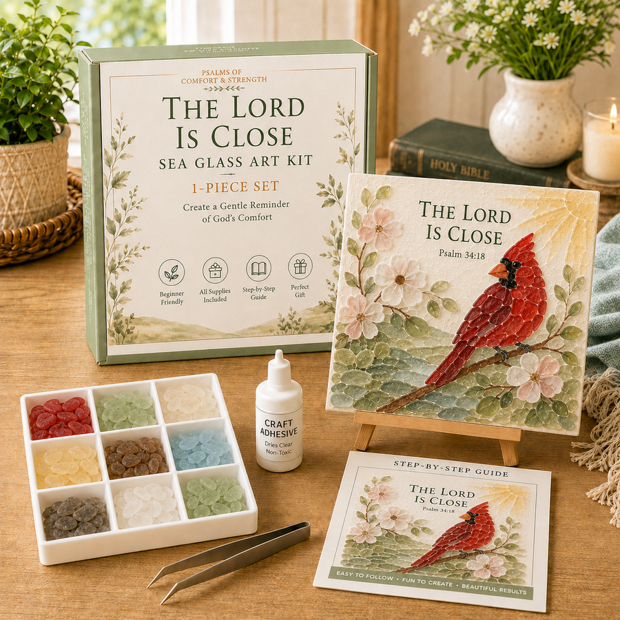 The Lord Is Close sea glass-style art kit