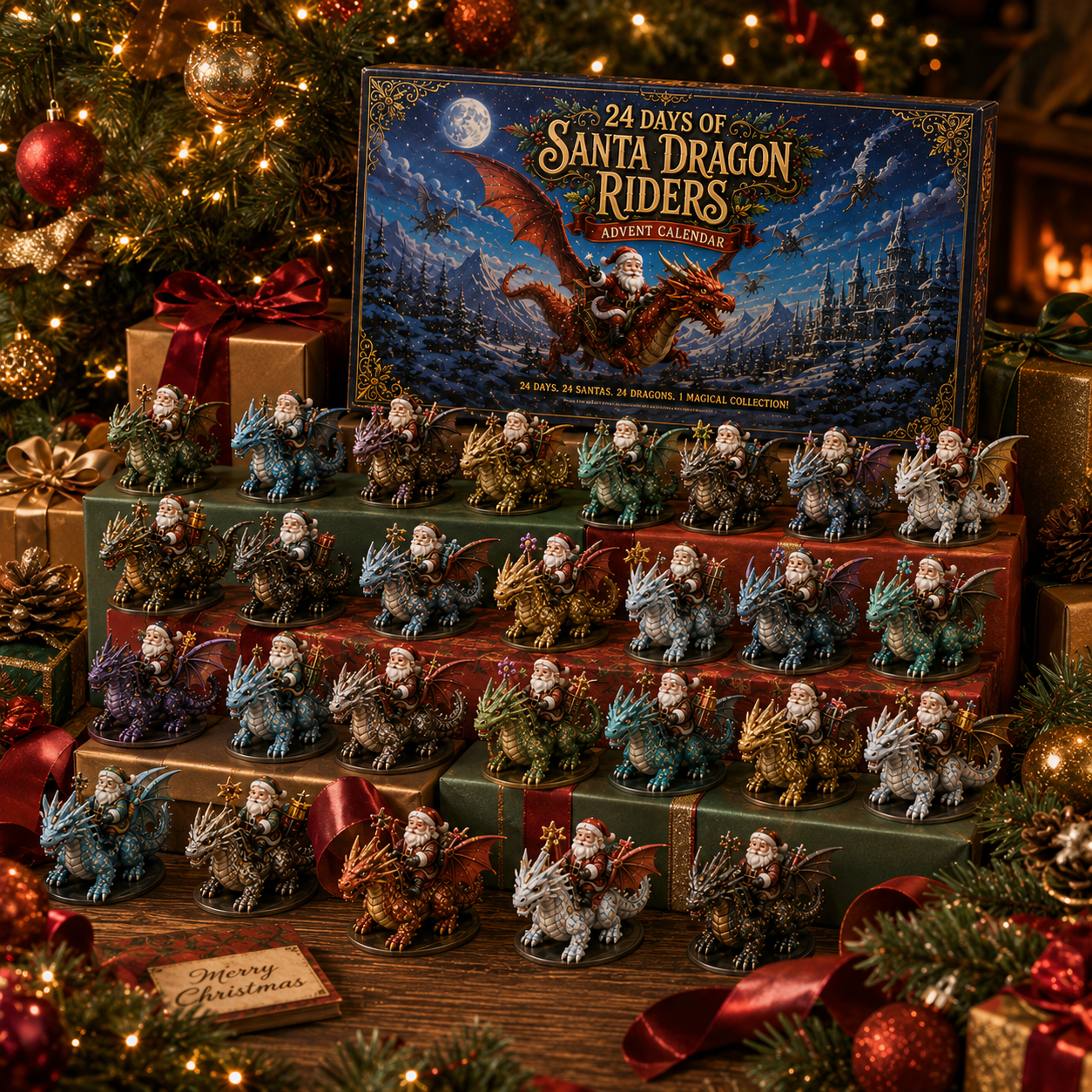 Opening Santa Dragon Riders Advent Calendar