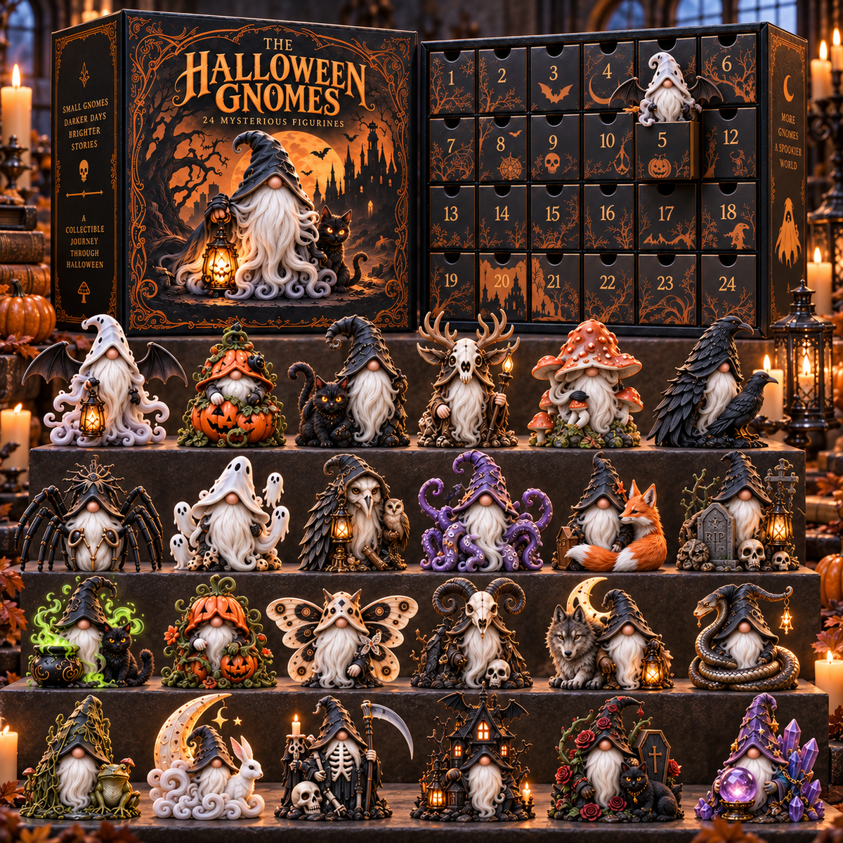 Halloween Gnome Collection Display