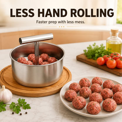 🍲 Stainless Steel Manual Meatball Maker – 6 & 12 Hole Multi-Portion Press ✨