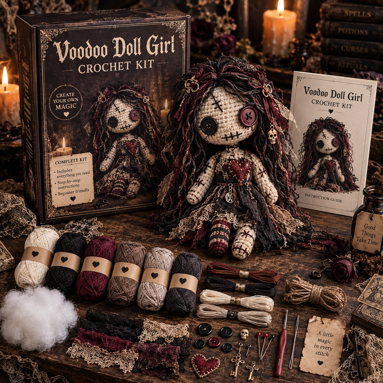 👑Midnight Macabre Crochet DIY Collection 🕯️- BUY 3 GET 1 FREE（4 PCS）