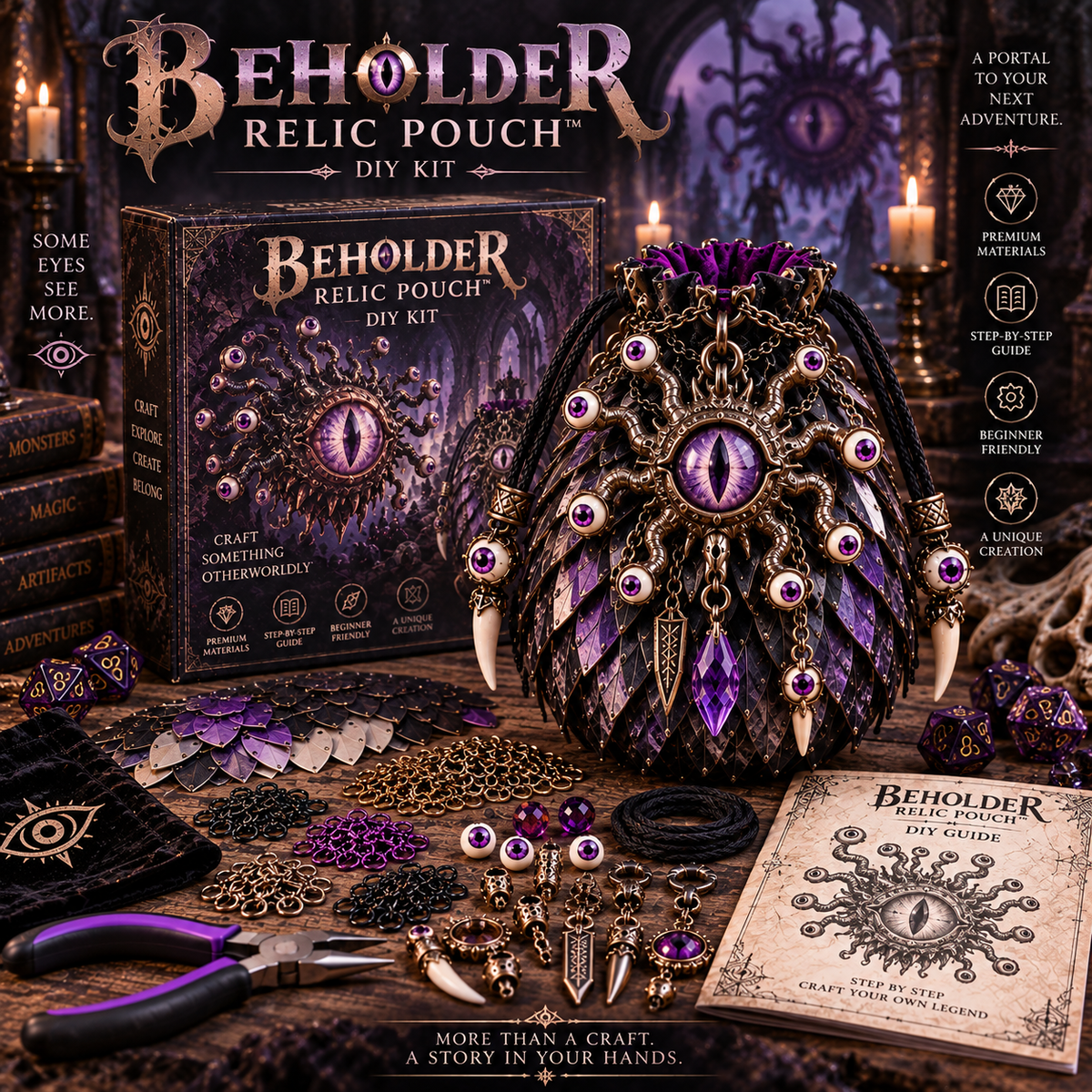 🧿⚔️ Legendary Relic Pouch DIY Kit™ – Fantasy Chainmail Scale Craft