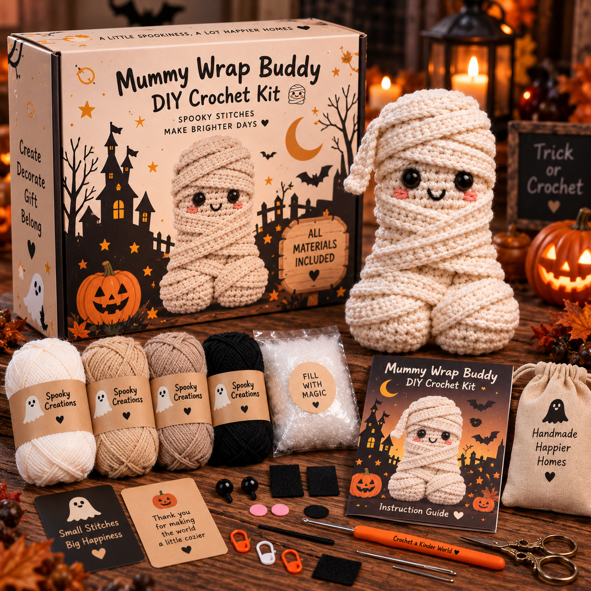 🎃🧶 Spooky Friends DIY Crochet Kit™