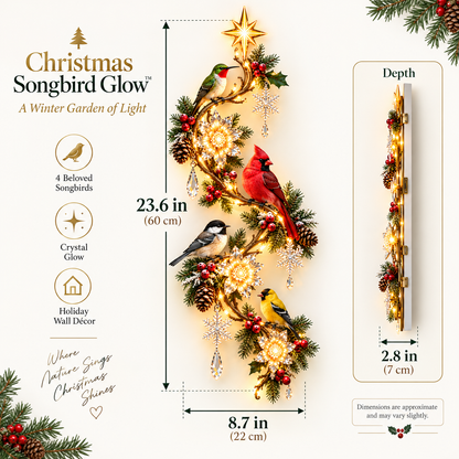 🎄🐦 Christmas Songbird Garden Glow™ – Illuminated Holiday Bird Wall Décor