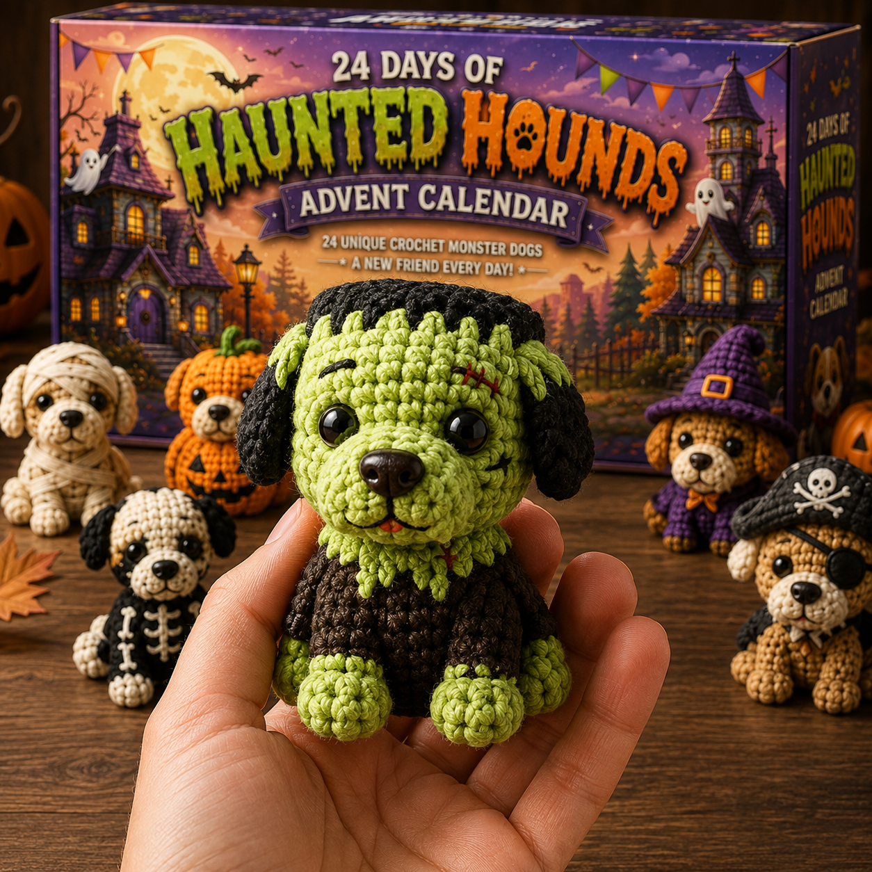 👻🐾 24 Days of Haunted Hounds – Halloween Crochet Dog Advent Calendar 🎃