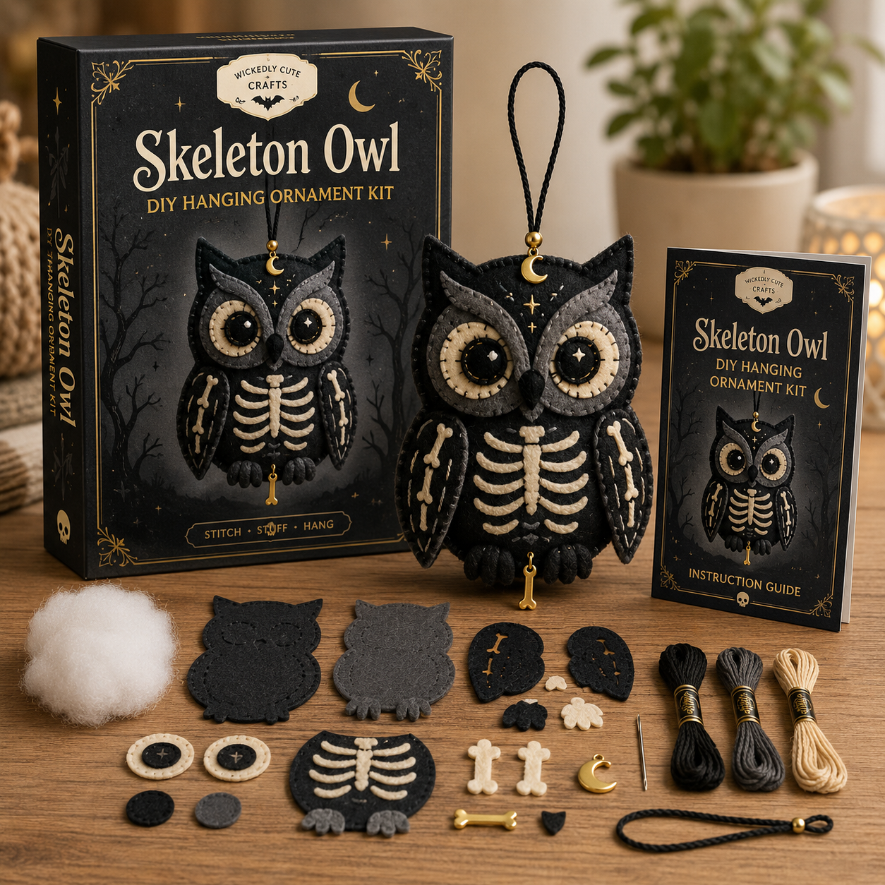 🎃🧵 Spooky Critters Halloween DIY Ornament Collection - BUY 3 GET 1 FREE（4 PCS）