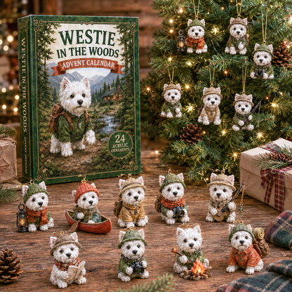 CHRISMAST KICKOFF 48% OFF - Westie In The Woods Advent Calendar 2026 - 24-Day Festive Countdown, Acrylic Charms Blind Box - Gift For Dog Lovers