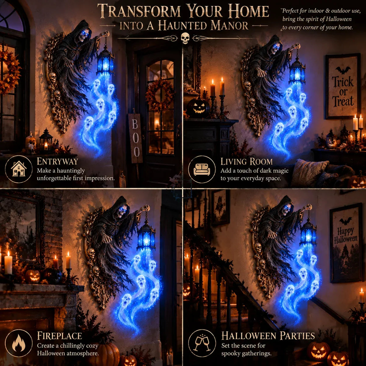🎃 Last Day 50% OFF | Soul Harvester Haunted Lantern Wall Decor 👻