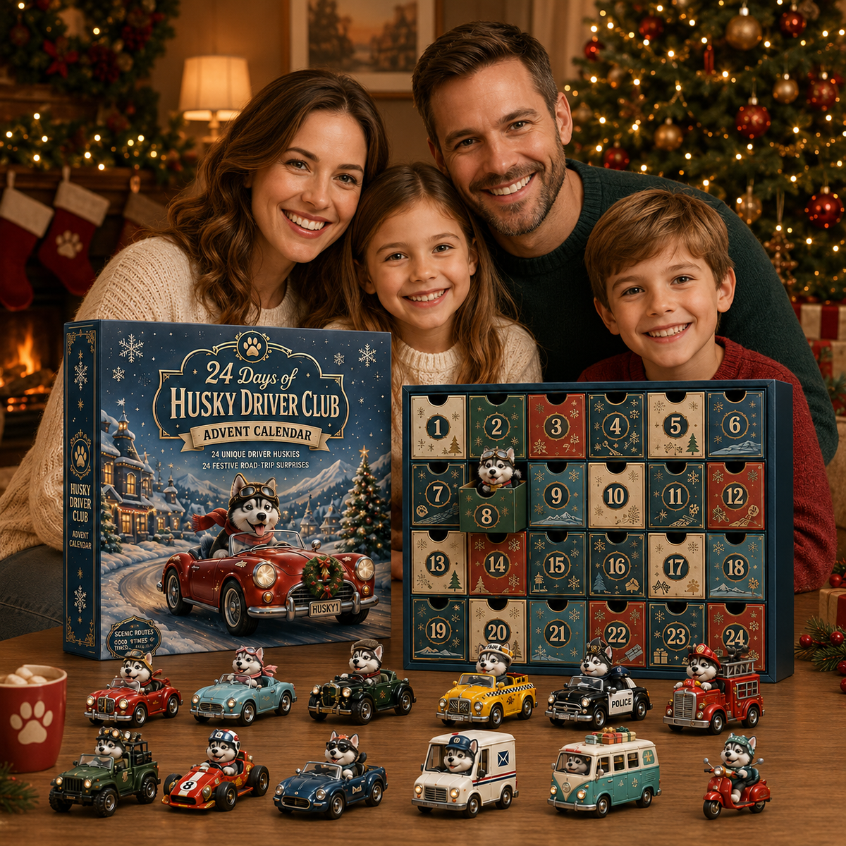 🐺🚗 24 Days of Husky Driver Club Advent Calendar – 24 Unique Husky Drivers, 24 Festive Rides 🎄🎁