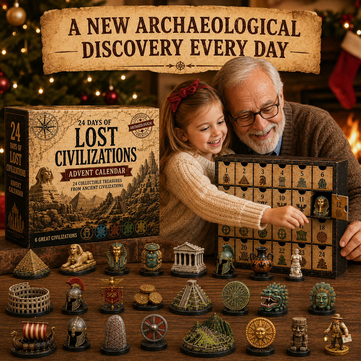 2026 Lost Civilizations Archaeological Discovery Advent Calendar | 24 Ancient Treasures from 6 Great Civilizations
