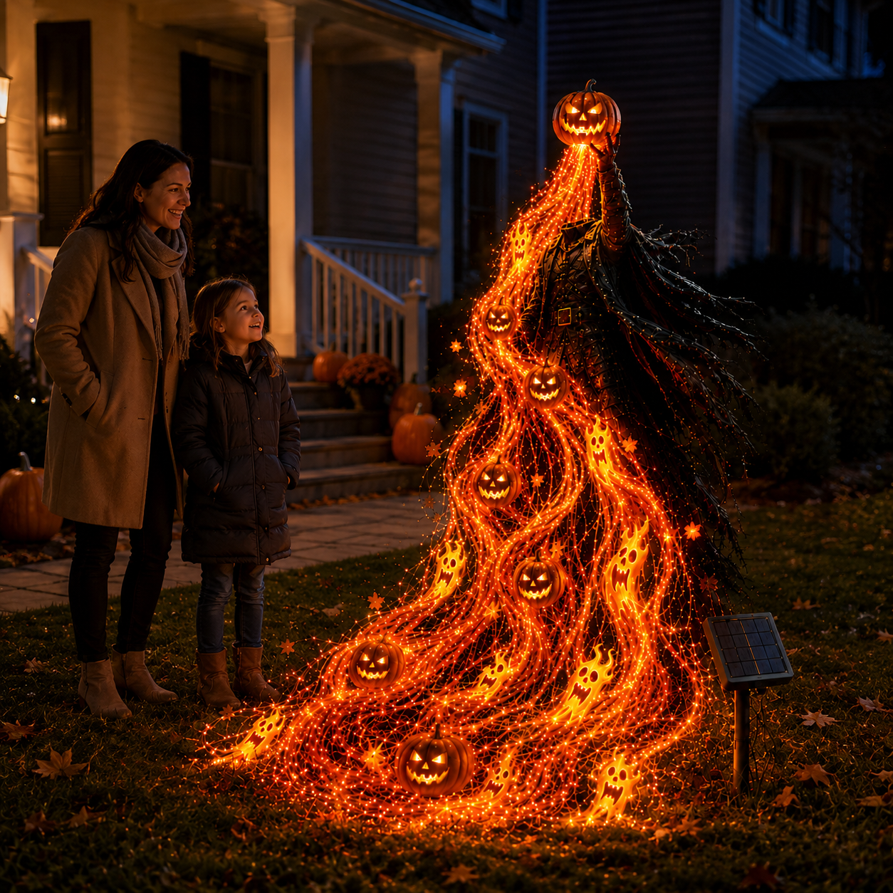 Headless Horseman Pumpkin Curse in an American front yard