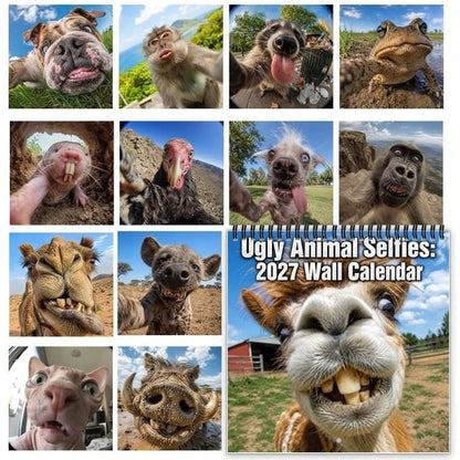 ⏰Limited Stock 50% OFF -📸 Ugly Animal Selfies™ 2027 Wall Calendar – 12 Months of Terrible Angles & Perfect Timing