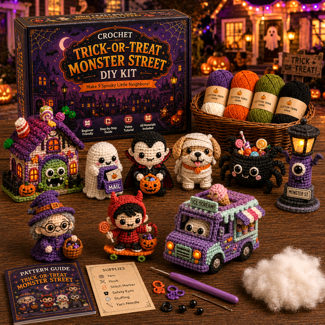 Trick or Treat Monster Street Crochet DIY Kit