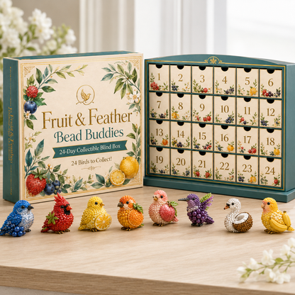 🍓 Fruit & Feather Friends — 24-Day Beaded Bird Advent Calendar