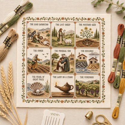 ✝️ Jesus Story Cross Stitch Kit – Biblical Moments DIY Embroidery Collection 🧵✨