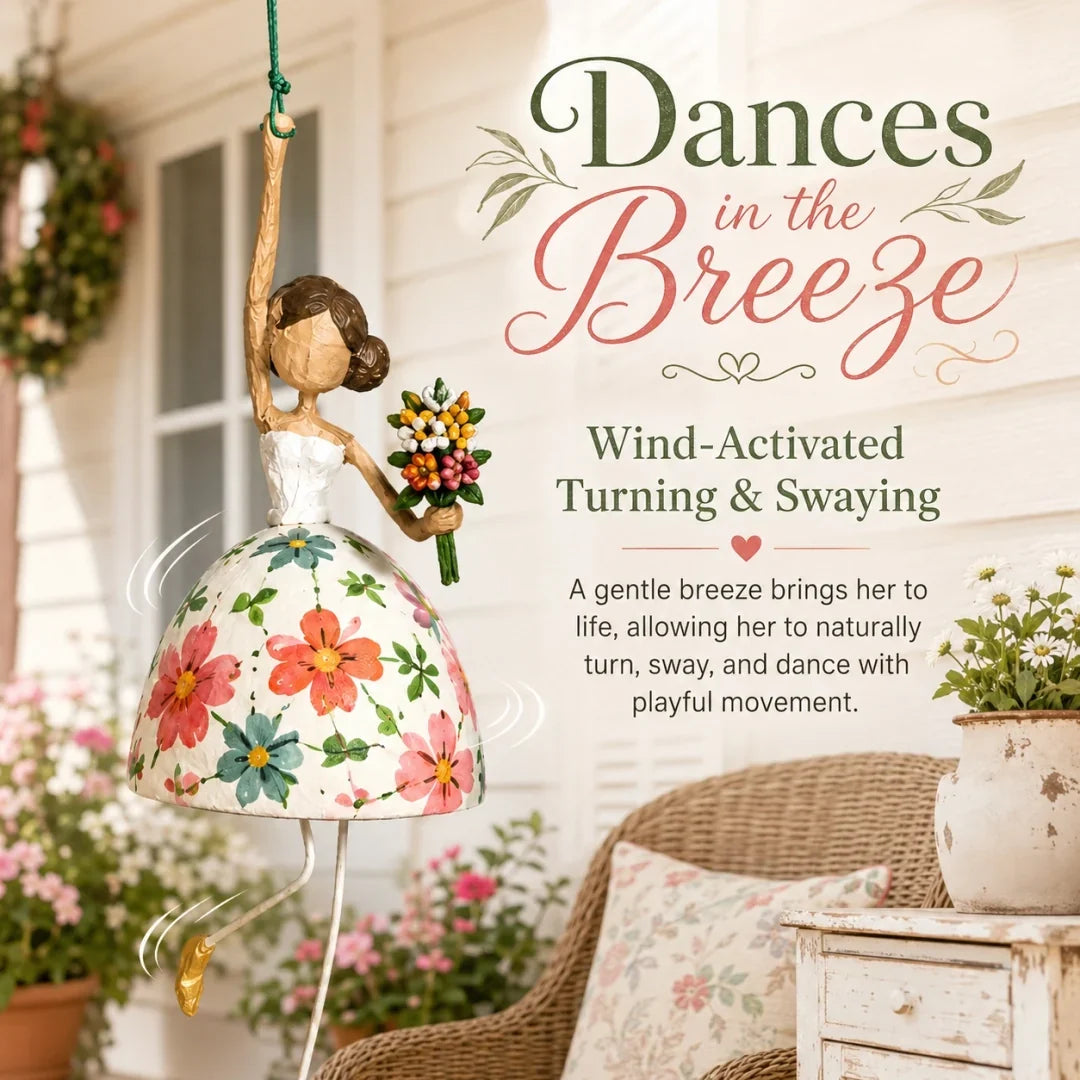 Whimsical Dancing Lady turning and swaying in a gentle breeze