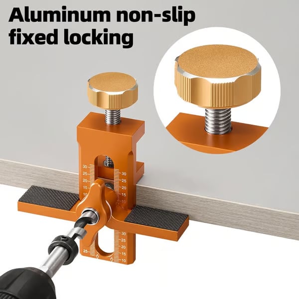 Cabinet jig locking and drilling position