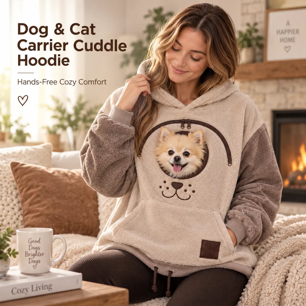 ⏰LAST DAY 50% OFF 🐾 Stay-Close Cuddle Hoodie™ – Cozy Hands-Free Pouch for Cats & Small Dogs