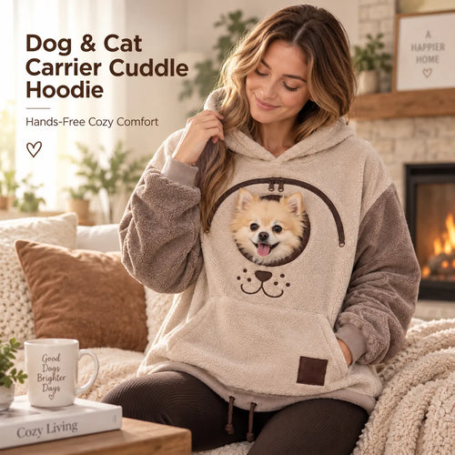 ⏰LAST DAY 50% OFF 🐾 Stay-Close Cuddle Hoodie™ – Cozy Hands-Free Pouch for Cats & Small Dogs