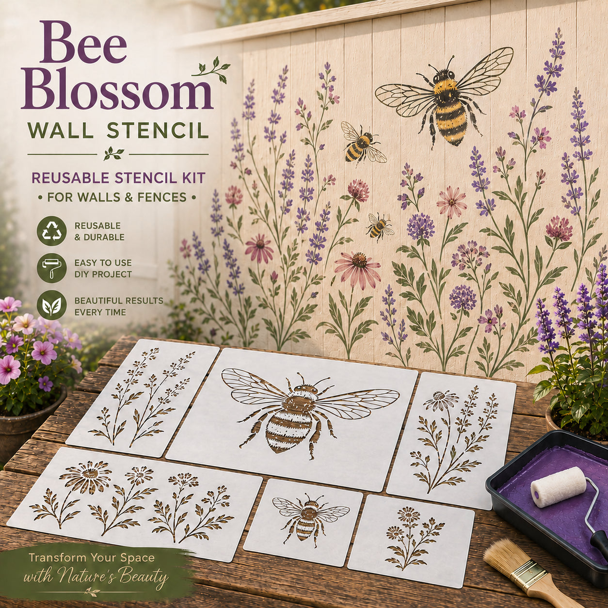 📦Limited Stock 49% OFF 🌿 Garden Wall Stencil™—Make your walls look lively and not monotonous🔥Buy 2 Get 1 FREE🎁Give your child a vivid home🏠