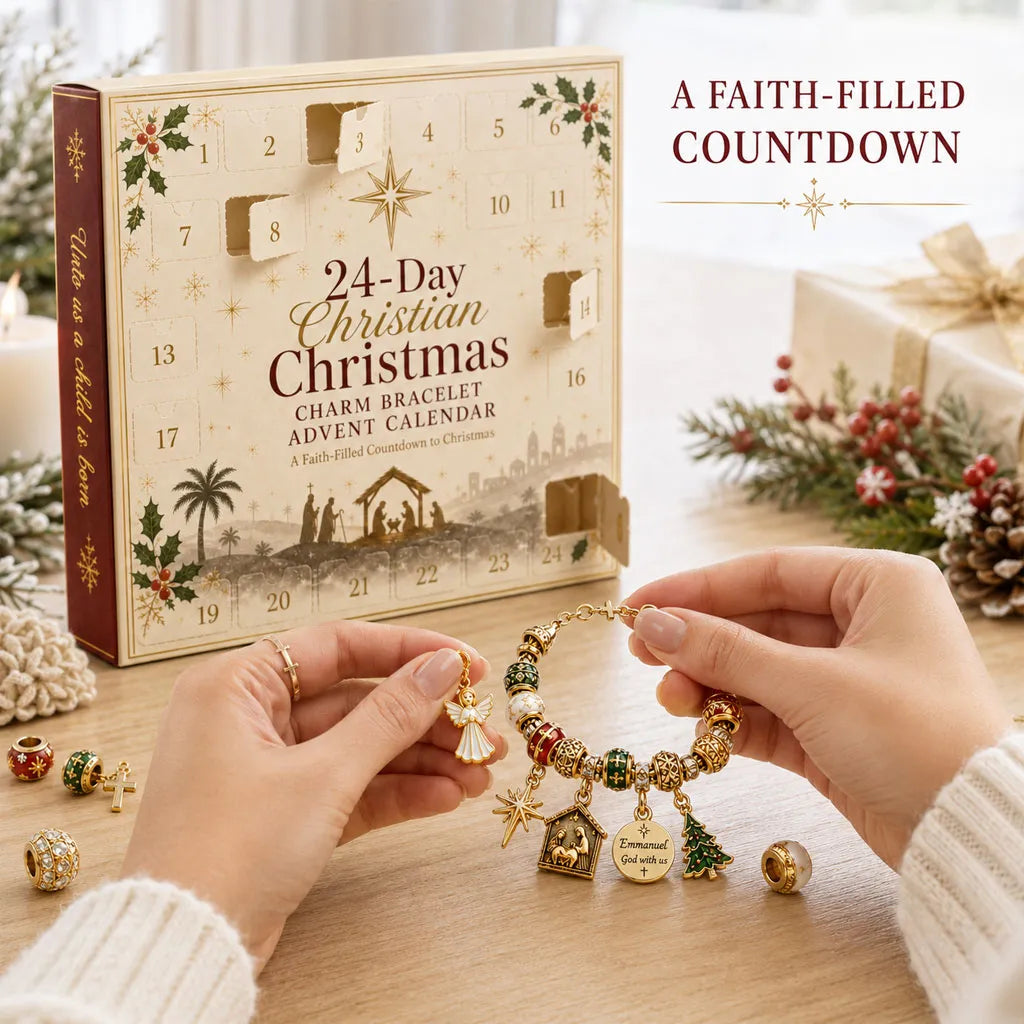 ⏳ Last Day 54% OFF – ✝️ 24-Day Christian Christmas Charm Bracelet Advent Calendar | 16 Faith-Inspired Charms & 8 Decorative Beads to Build a Meaningful Keepsake Bracelet 🎄