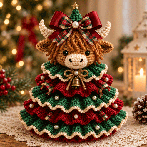 🎄 Crochet Animal Christmas Tree DIY Kit