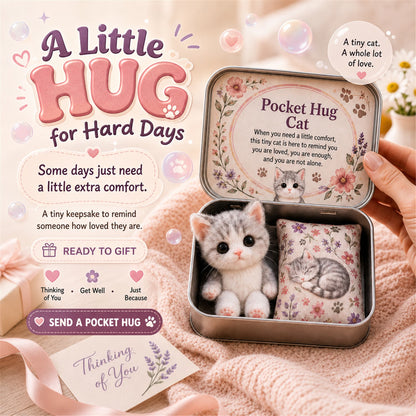 🔥Last Day Buy 3 Get 1 Free - Pocket Hug Plush Keepsake Tin, Mini Portable Comfort Pocket Plush Toy