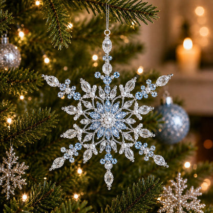 🎁Buy 3Get 1 Free❄️ DIY Crystal Beaded Snowflake Ornament Kit – Christmas Craft Decoration