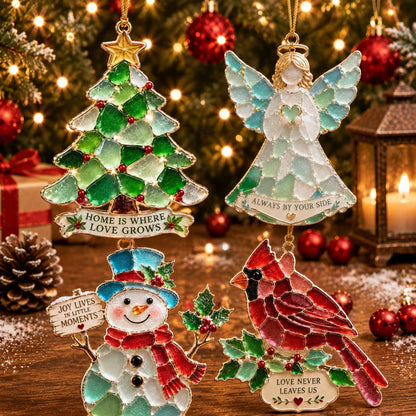 ✨ Stained Sea Glass Style Christmas Ornaments
