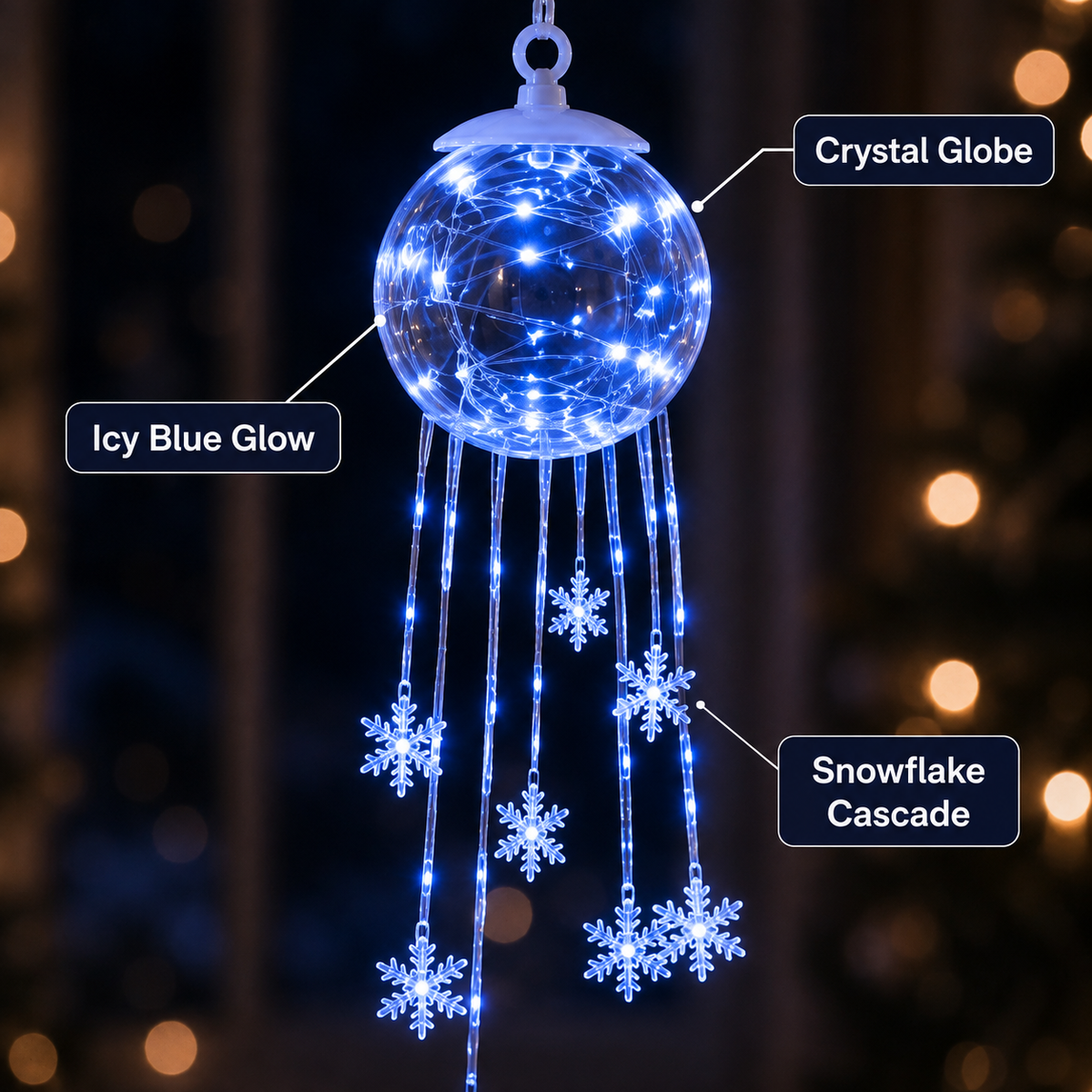 Snowflake Cascade winter room scene