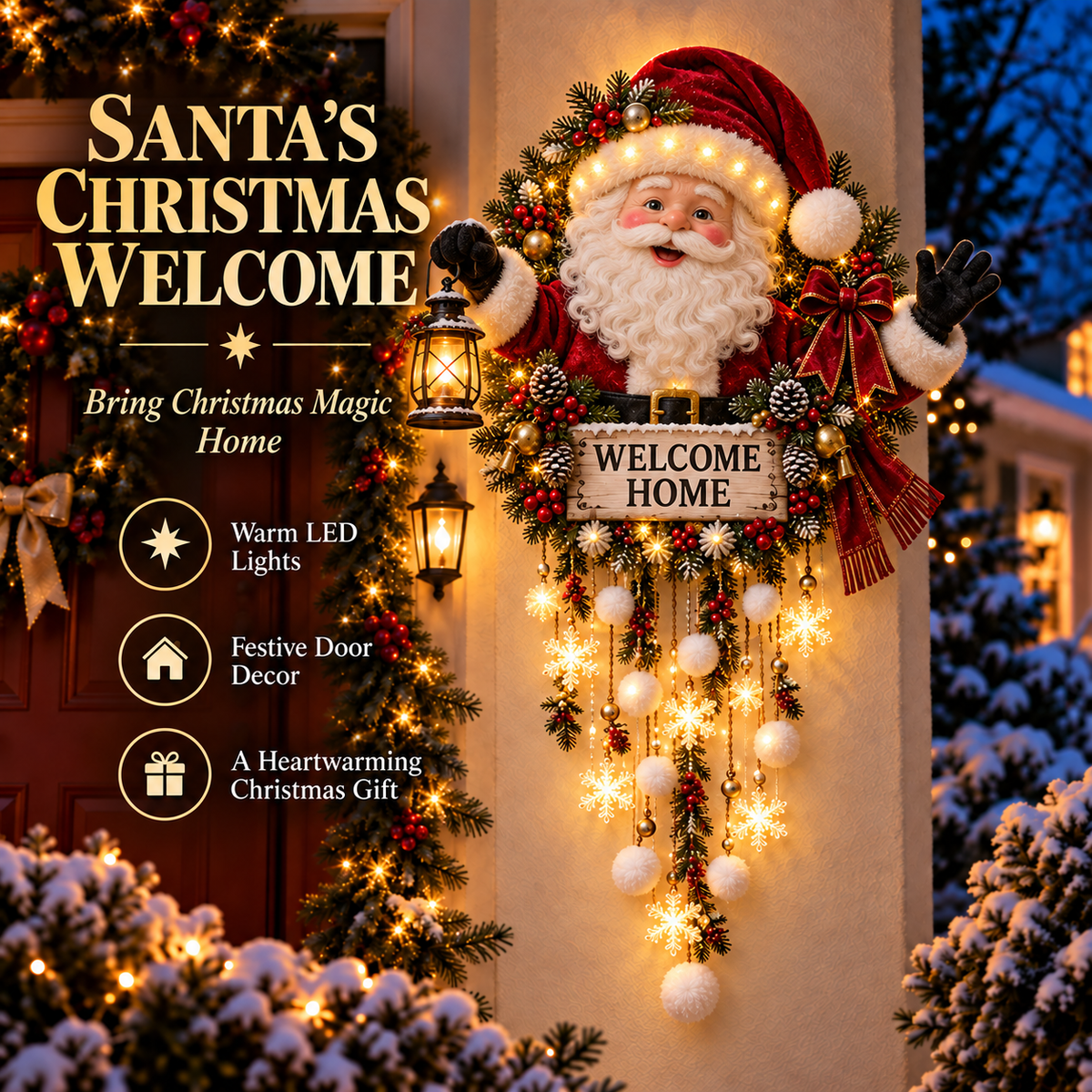 ⛄ Christmas Welcome Glow™ Lighted Holiday Entryway Decor🎄