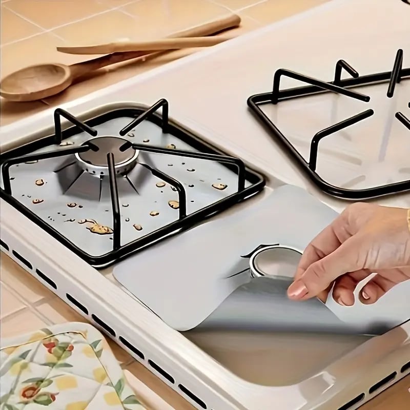 Reusable gas stove spill protector liner catching cooking spills