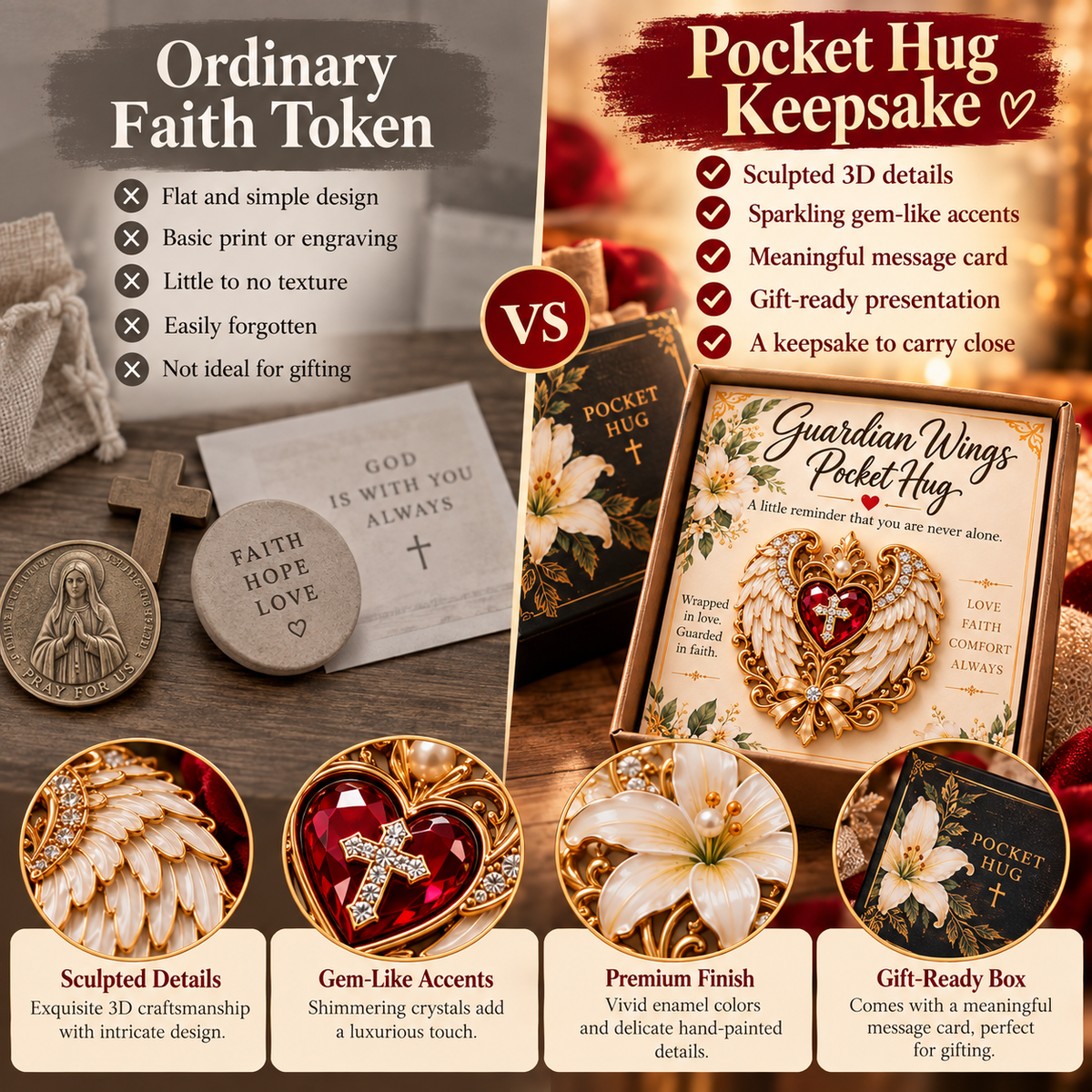 🔥Buy 3, Get 1 Free -🙏✨ Carry the Faith™ Pocket Hug Collection ✝️❤️