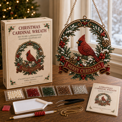 🎄 Christmas Memories Pearl & Rhinestone Hanging Keepsake DIY Kit
