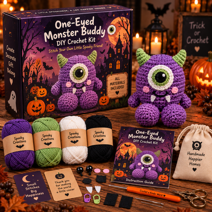 🎃🧶 Spooky Friends DIY Crochet Kit™