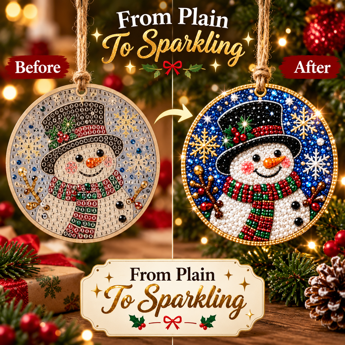 How to make diamond painting Christmas ornaments