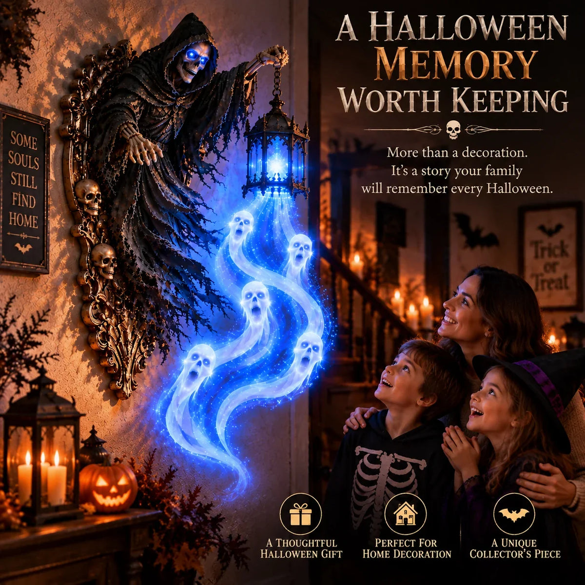 🎃 Last Day 50% OFF | Soul Harvester Haunted Lantern Wall Decor 👻